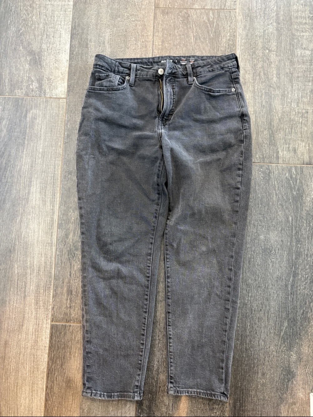 Old Navy Charcoal High-Rise Straight Jeans